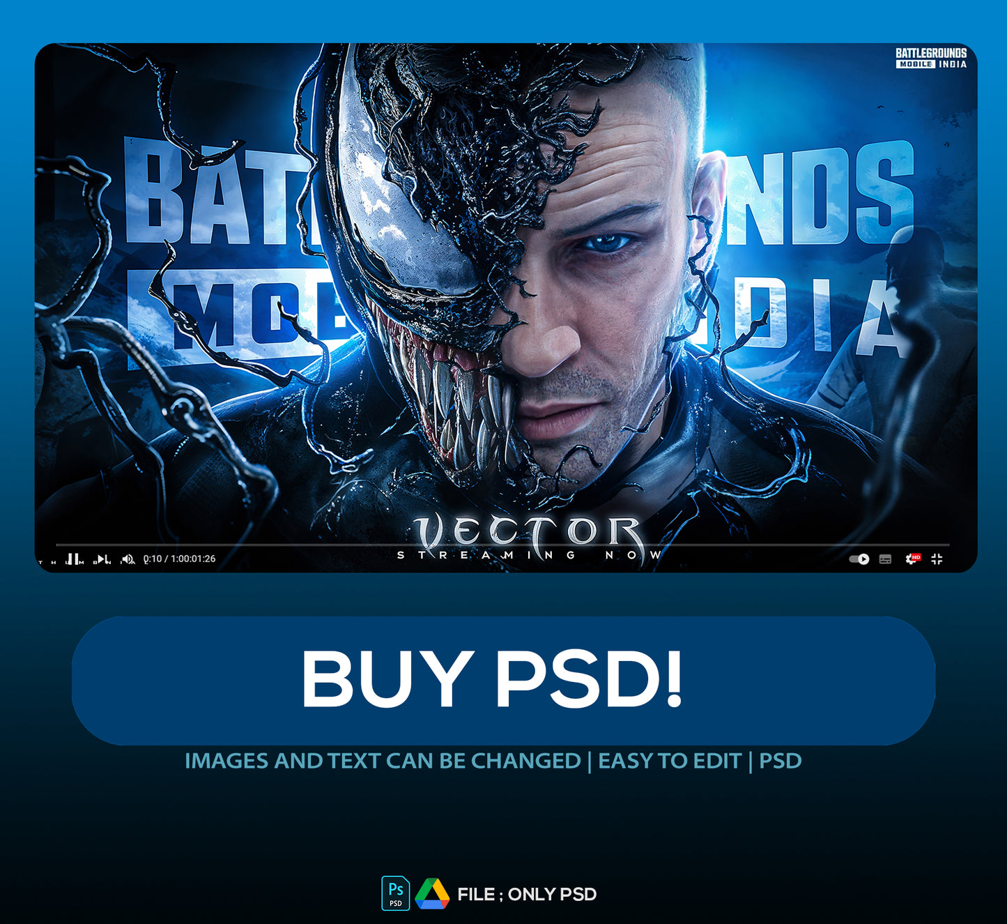 VENOM BGMI THUMBNAIL PSD – Xpcrss